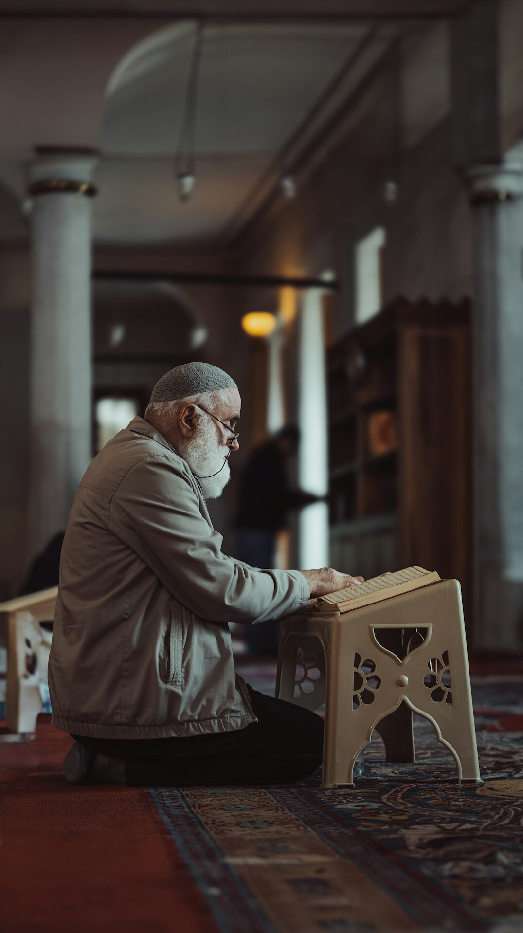 senior man reading book