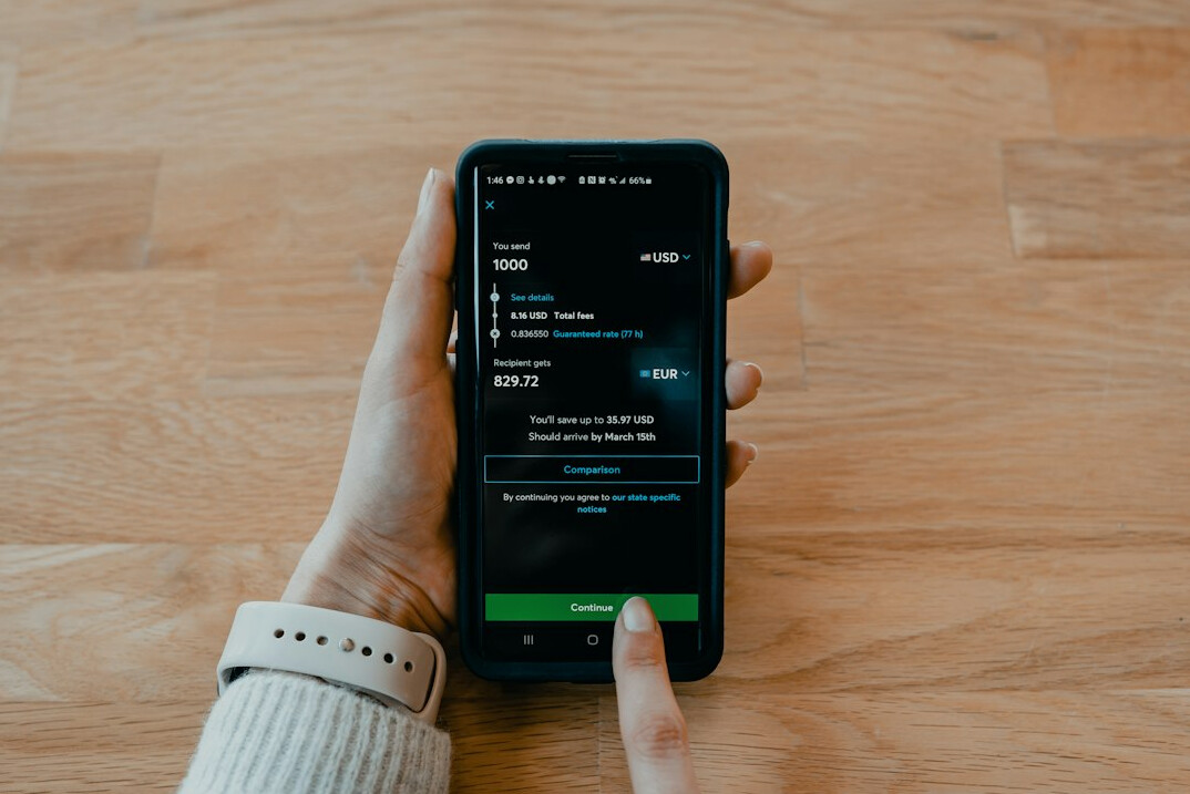 person using financial app