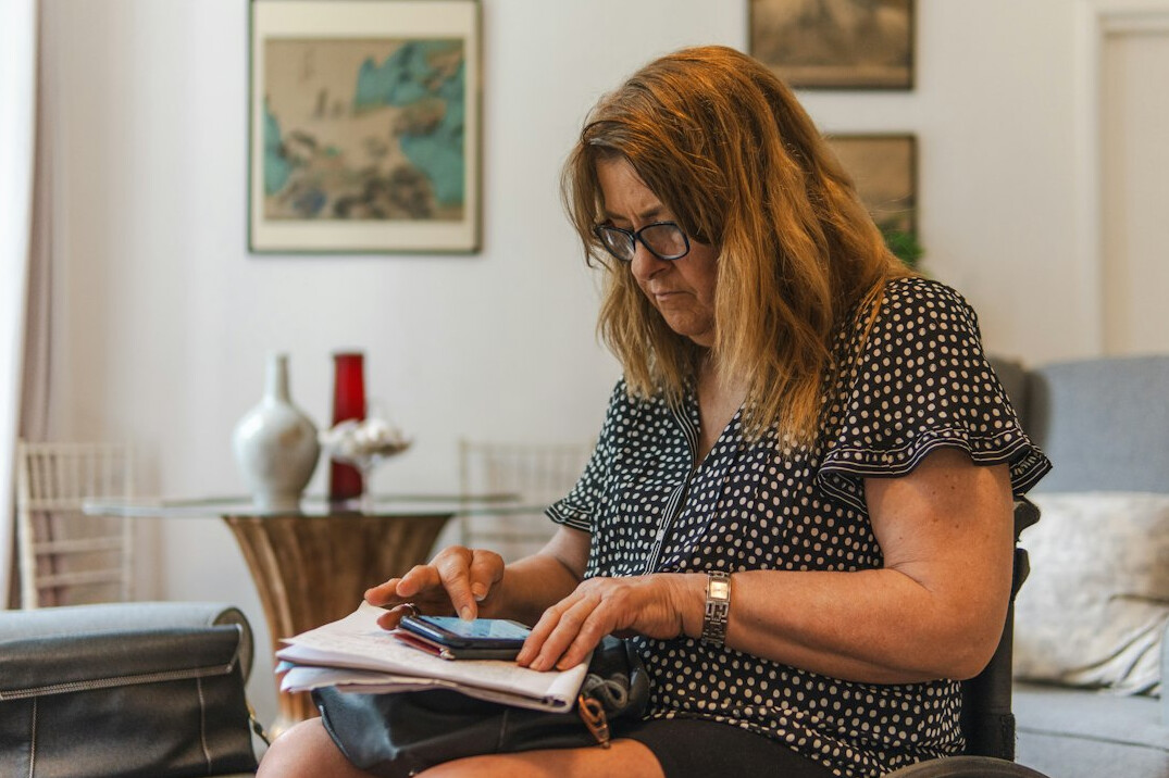 woman reviewing budget